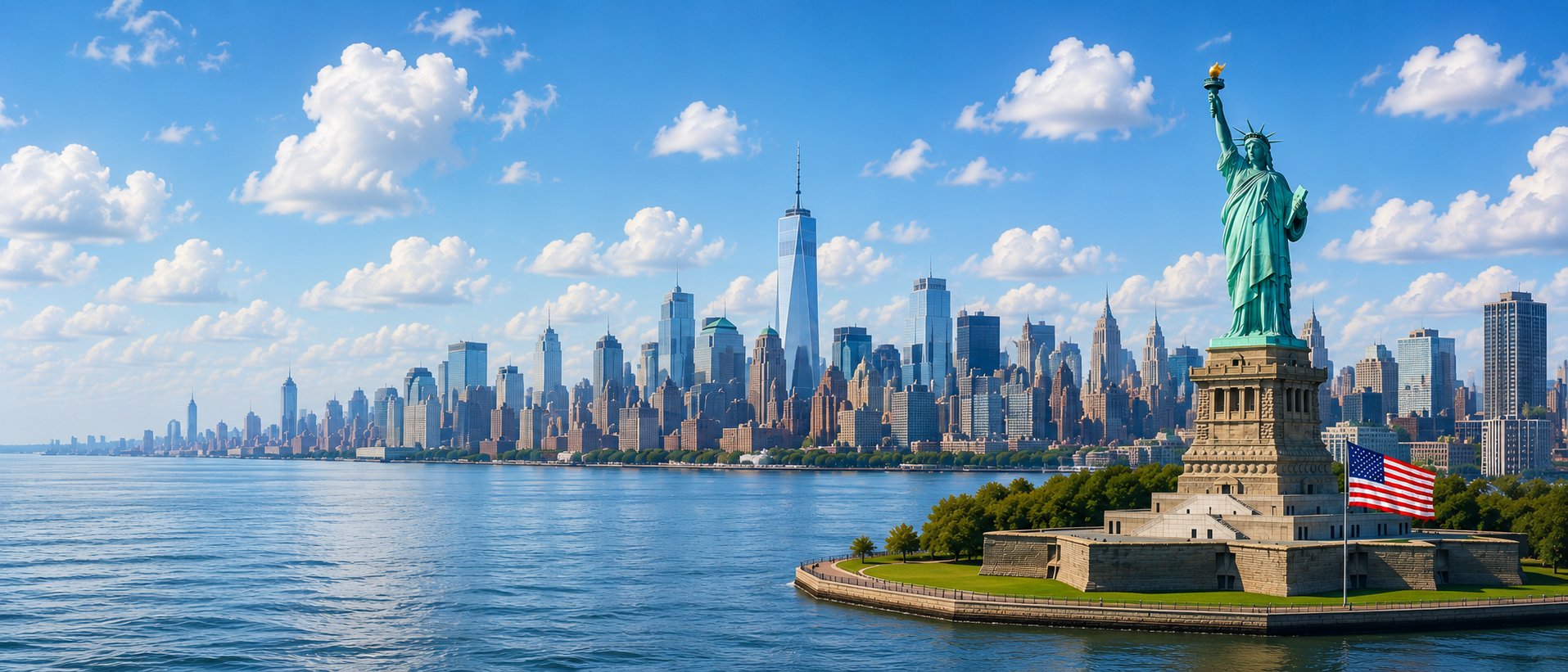 Statue of Liberty and New York City skyline